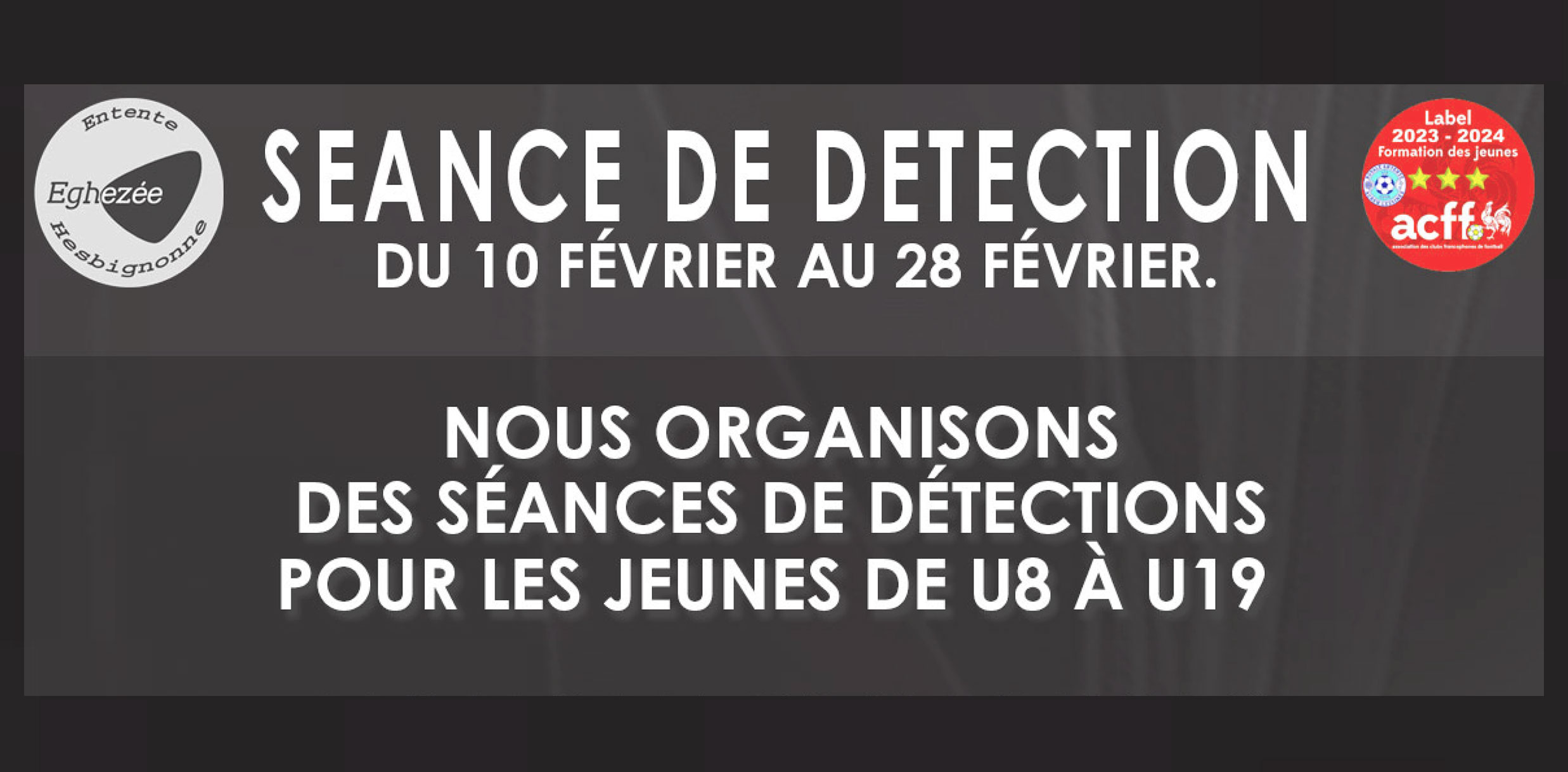 Read more about the article Séances de détection pour les jeunes de U8 à U19 : Rejoins-nous !